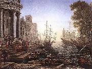 Claude Lorrain Port Scene with the Embarkation of St Ursula oil painting